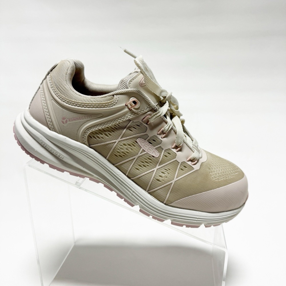 KEEN Women's Beige Lace-Up Walking Sneakers